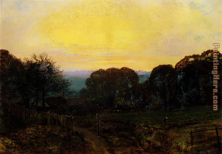 Twilight The Vegetable Garden painting - John Atkinson Grimshaw Twilight The Vegetable Garden art painting